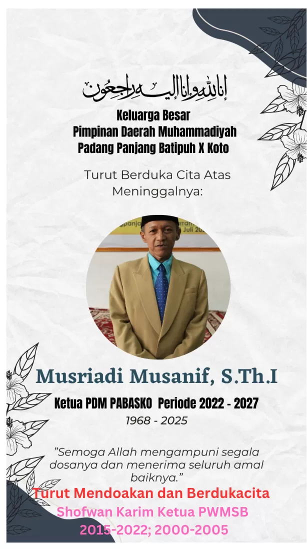 Berdukaciota dan Mendoakan Musriadi Musanif, S.Th.I Ketua PDM Pabasko 2022-2027